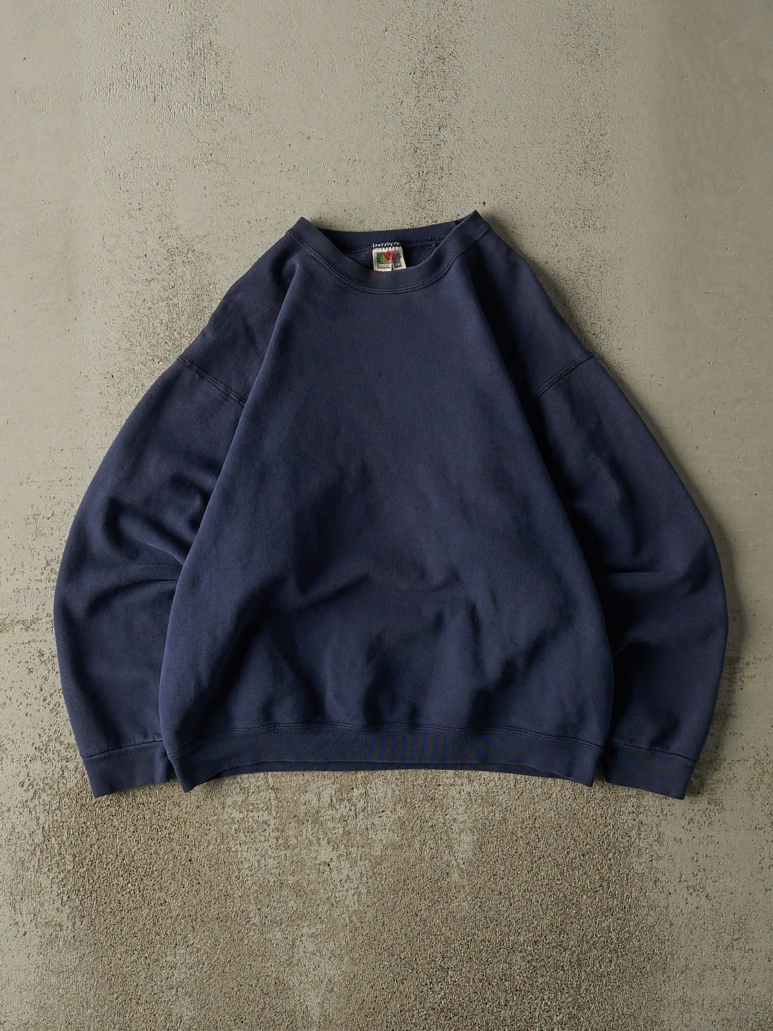 Vintage 90s Navy Blue Blank Crewneck (S/M) sold by Rebalance Vintage