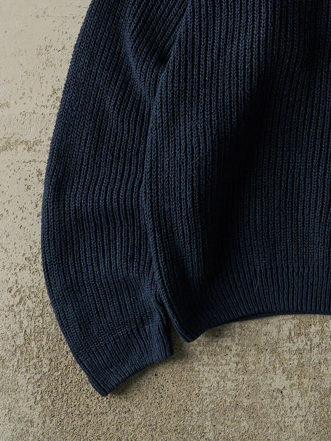 Vintage 90s Navy Blue Eddie Bauer Quarter Button Knit (XL) sold by Rebalance Vintage product image thumbnail 3