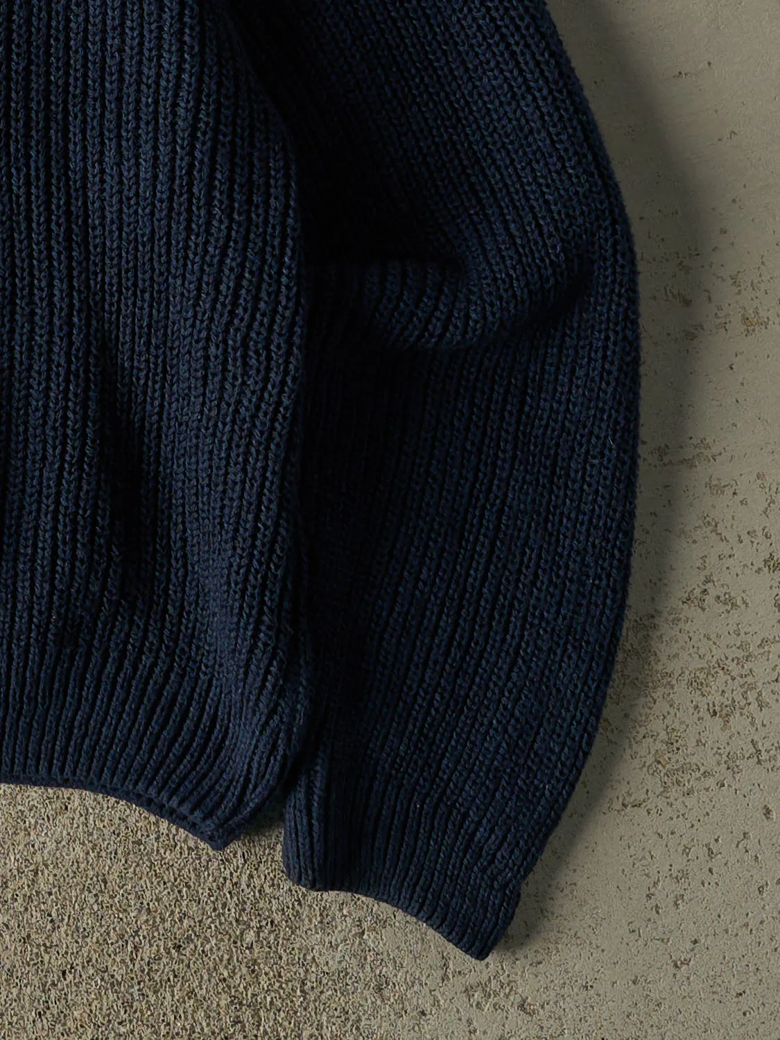 Vintage 90s Navy Blue Eddie Bauer Quarter Button Knit (XL) sold by Rebalance Vintage product image thumbnail 4