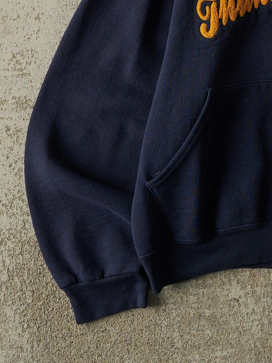 Vintage Y2K Navy Blue Lakehead University Thunderwolves Russell Athletic Embroidered Hoodie (XS/S) sold by Rebalance Vintage product image thumbnail 3