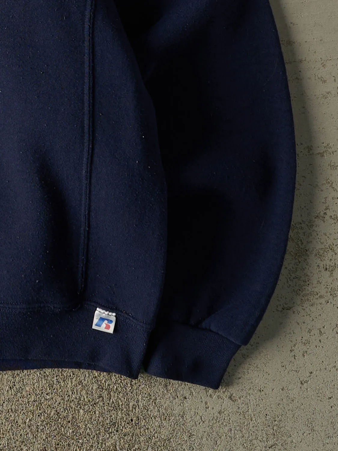 Vintage Y2K Navy Blue Russell Athletic Blank Crewneck (XL) sold by Rebalance Vintage product image thumbnail 4