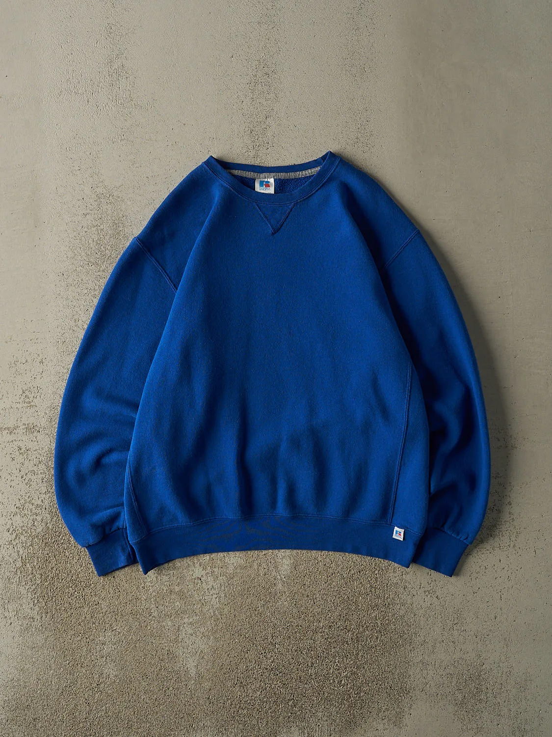 Vintage Y2K Blue Russell Athletic Blank Crewneck (XL) sold by Rebalance Vintage