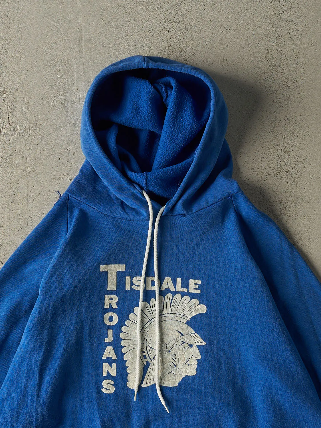 Vintage 80s Blue Tisdale Trojans Hoodie (M/L) sold by Rebalance Vintage product image thumbnail 2