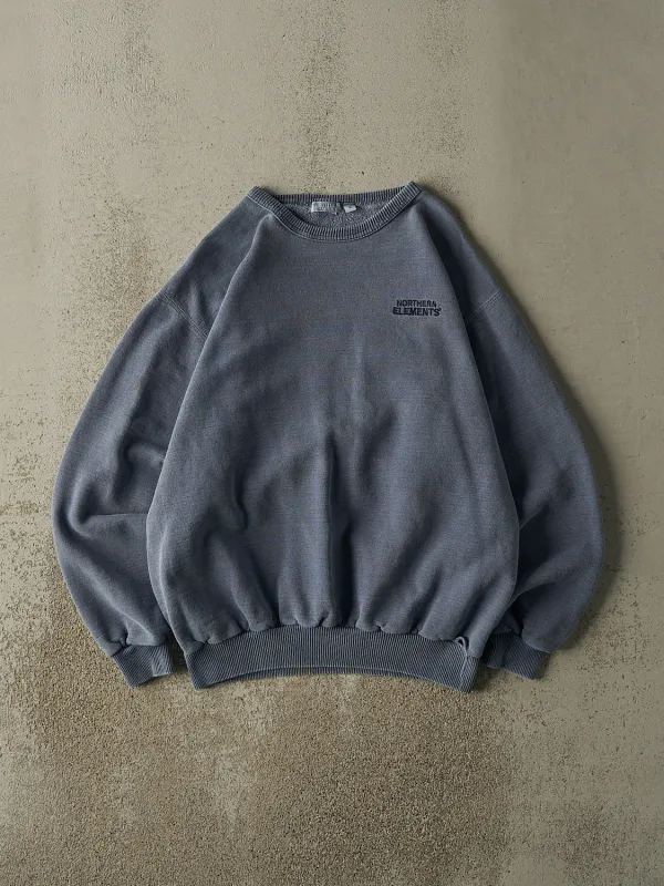 Vintage 90s  Washed Blue Northern Elements Embroidered Crewneck  (M/L) sold by Rebalance Vintage