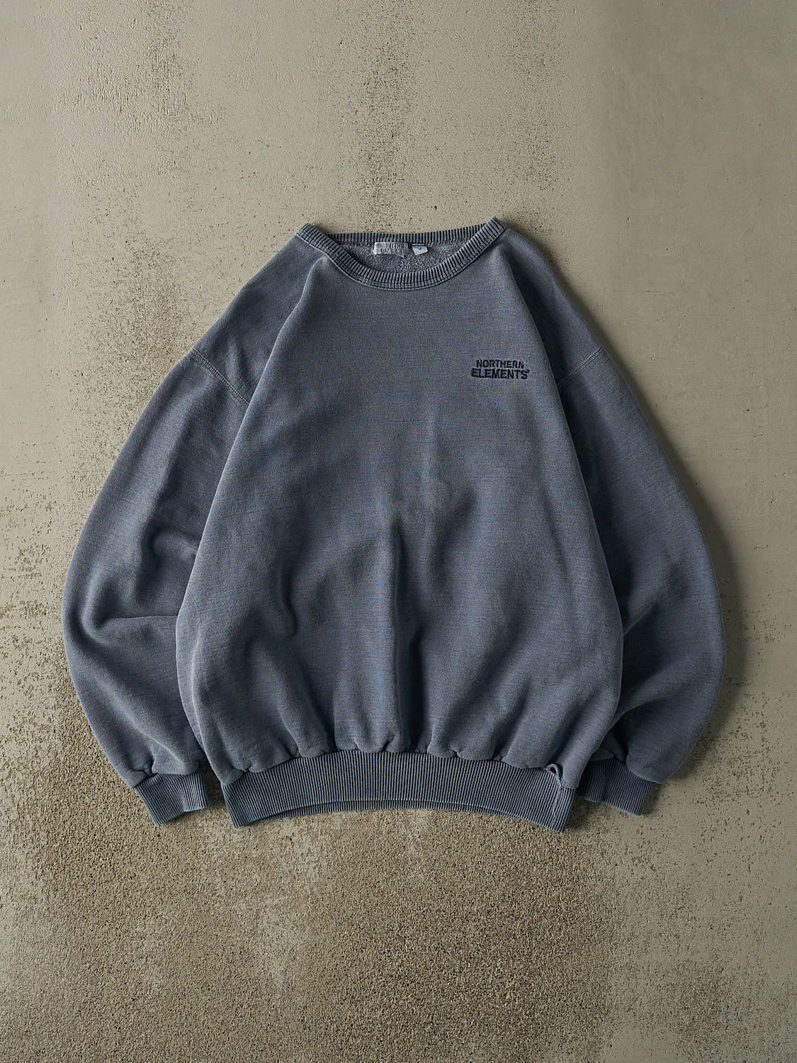 Vintage 90s Washed Blue Northern Elements Embroidered Crewneck (M/L) sold by Rebalance Vintage