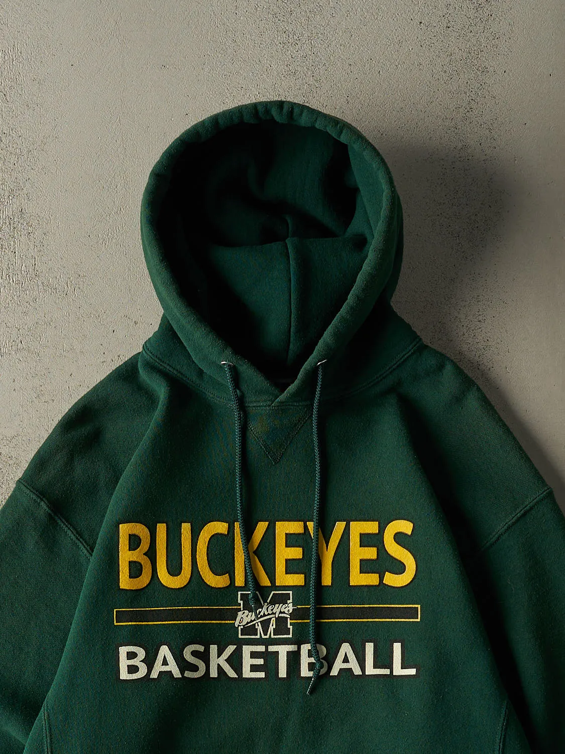 Vintage Y2K Green Buckeyes Basketball Russell Athletic Hoodie (L) sold by Rebalance Vintage product image thumbnail 2
