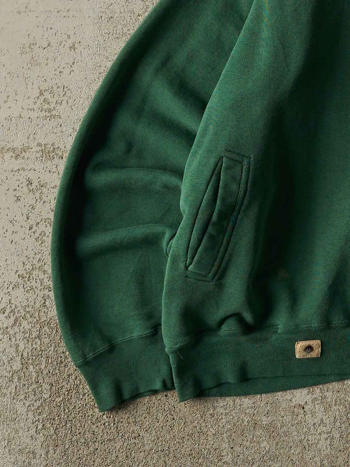 Vintage 96' Sun Faded Green Coca Cola Embroidered Quarter Zip Hoodie (L/XL) sold by Rebalance Vintage product image thumbnail 3