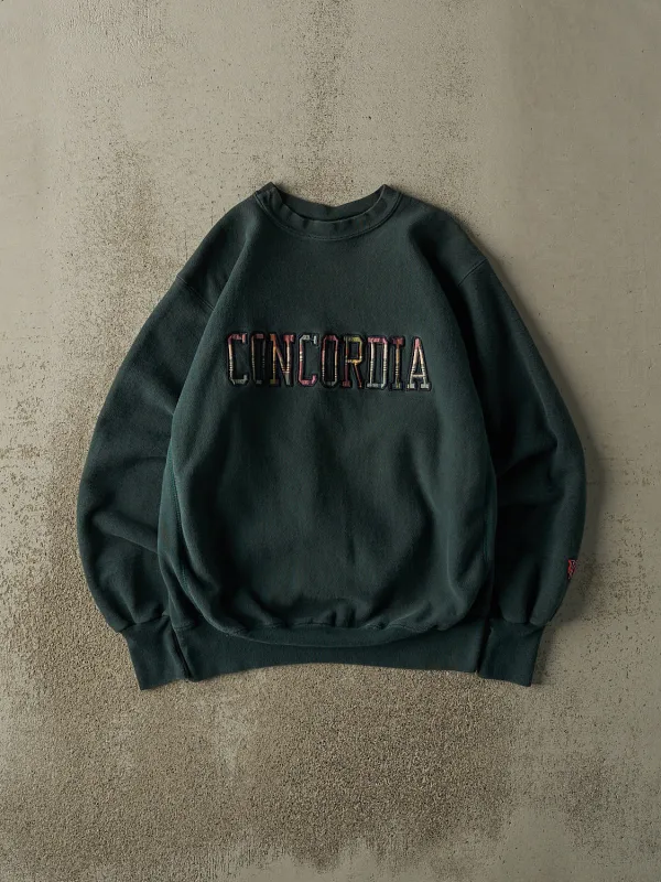 Vintage 90s  Green Concordia University Embroidered Crewneck (M/L) sold by Rebalance Vintage