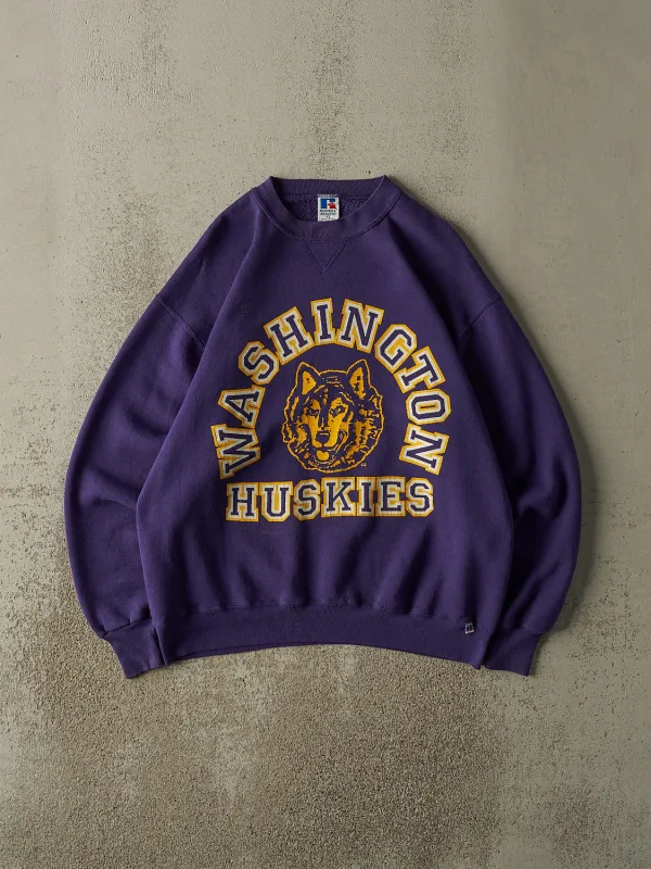 Vintage 90s Purple University of Washington Huskies Russell Athletic Crewneck (L) sold by Rebalance Vintage