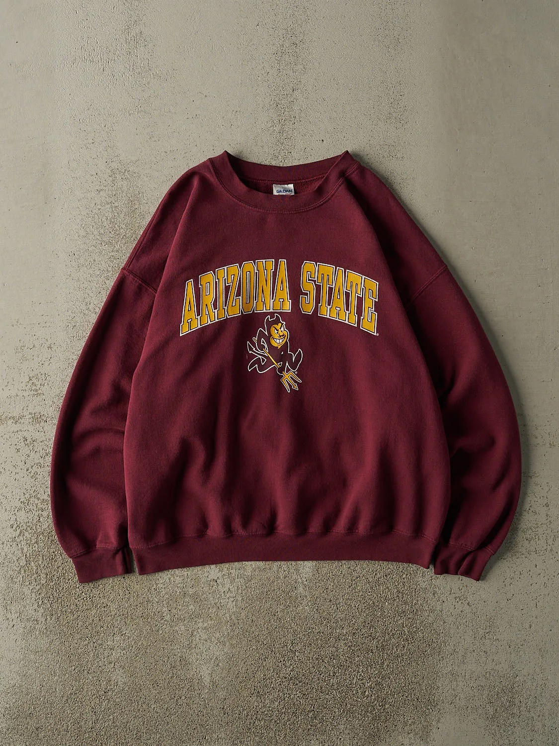 Vintage Y2K Burgundy Arizona State University Sun Devils Crewneck (L/XL) sold by Rebalance Vintage