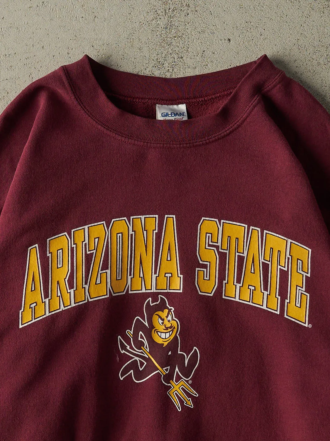 Vintage Y2K Burgundy Arizona State University Sun Devils Crewneck (L/XL) sold by Rebalance Vintage product image thumbnail 2