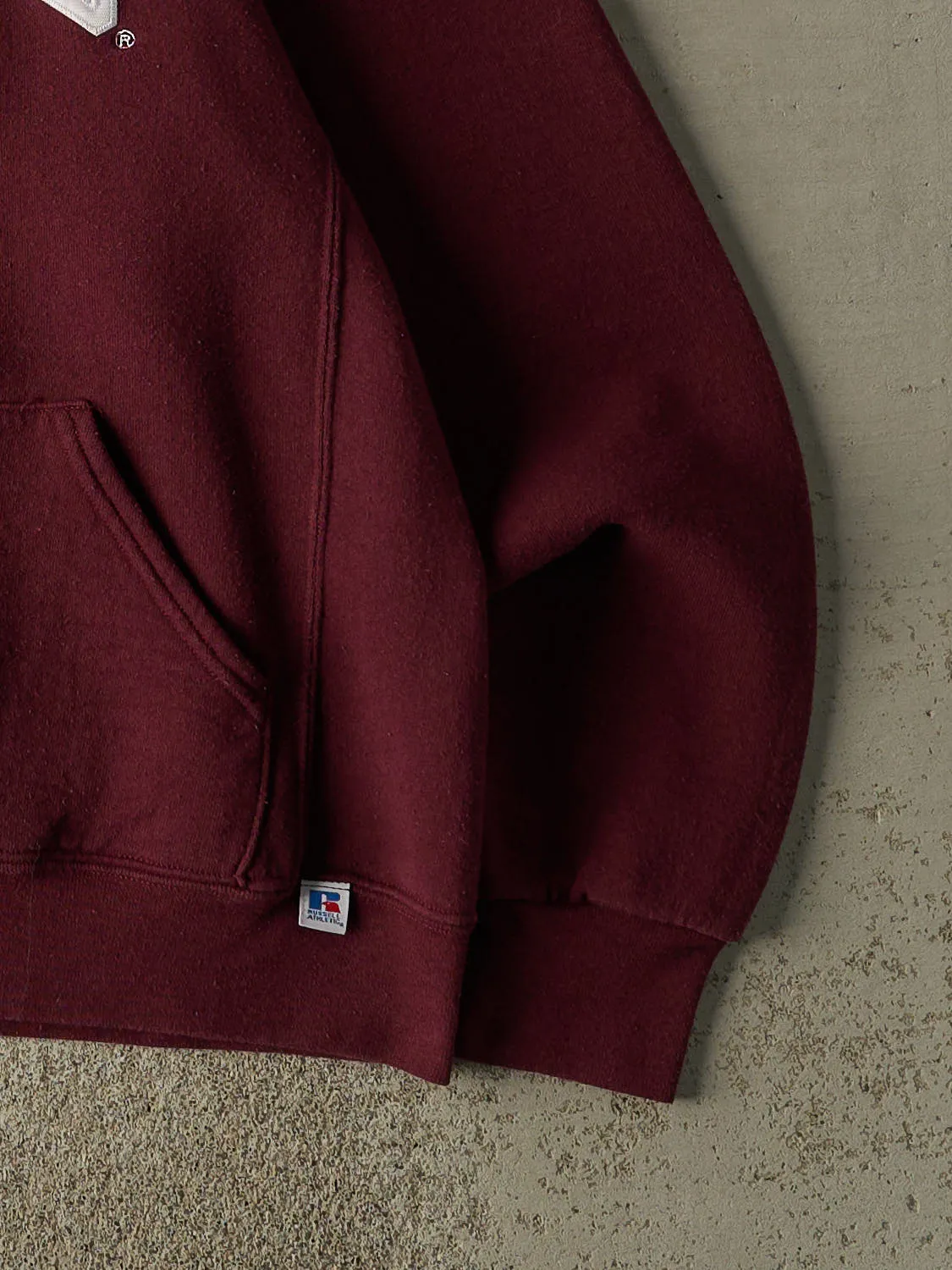 Vintage Y2K Burgundy Harvard University Russell Athletic Embroidered Hoodie (M) sold by Rebalance Vintage product image thumbnail 4