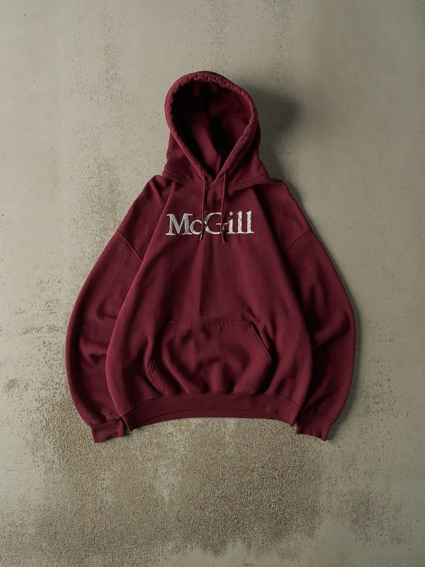 Vintage Y2K Burgundy McGill University Embroidered Hoodie (L/XL) sold by Rebalance Vintage