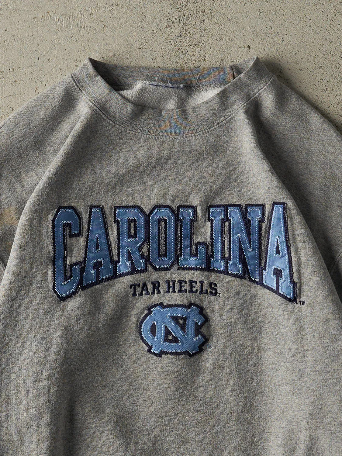 Vintage 90s Grey University of North Carolina Tar Heels Embroidered Crewneck (M/L) sold by Rebalance Vintage product image thumbnail 2