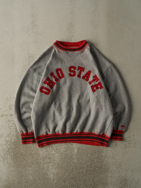 Vintage 90s Grey & Red Ohio State University Embroidered Crewneck (XL/XXL) sold by Rebalance Vintage