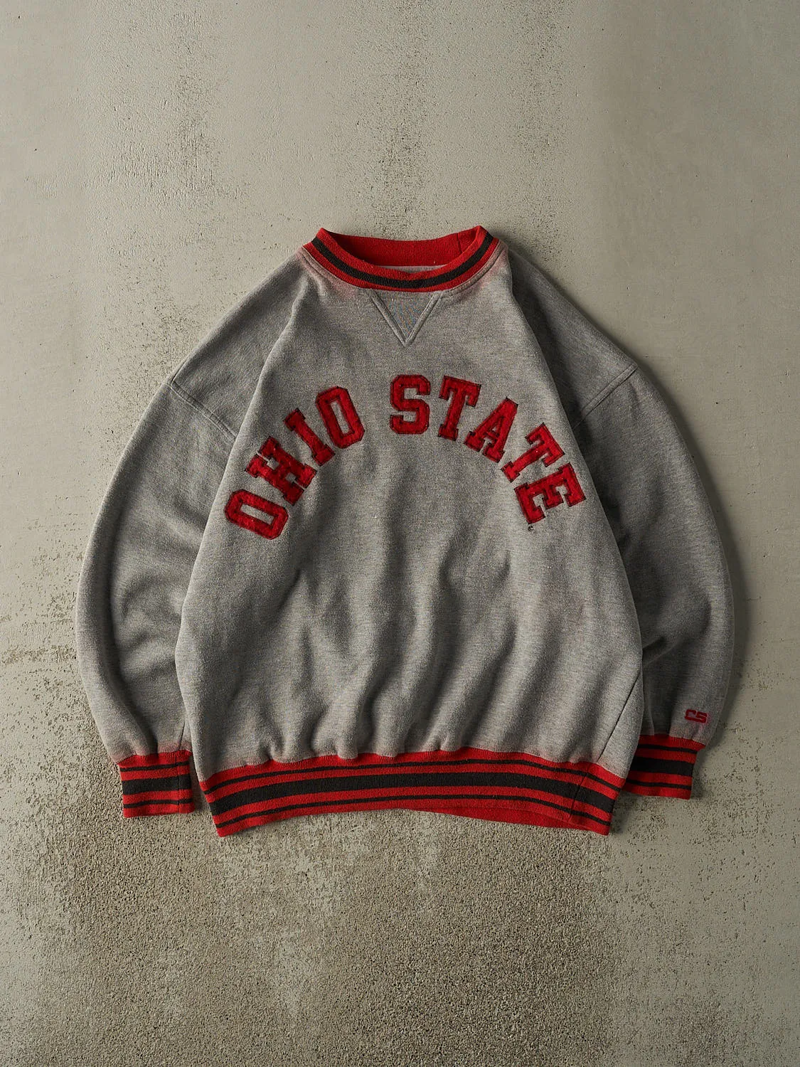 Vintage 90s Grey & Red Ohio State University Embroidered Crewneck (XL/XXL) sold by Rebalance Vintage