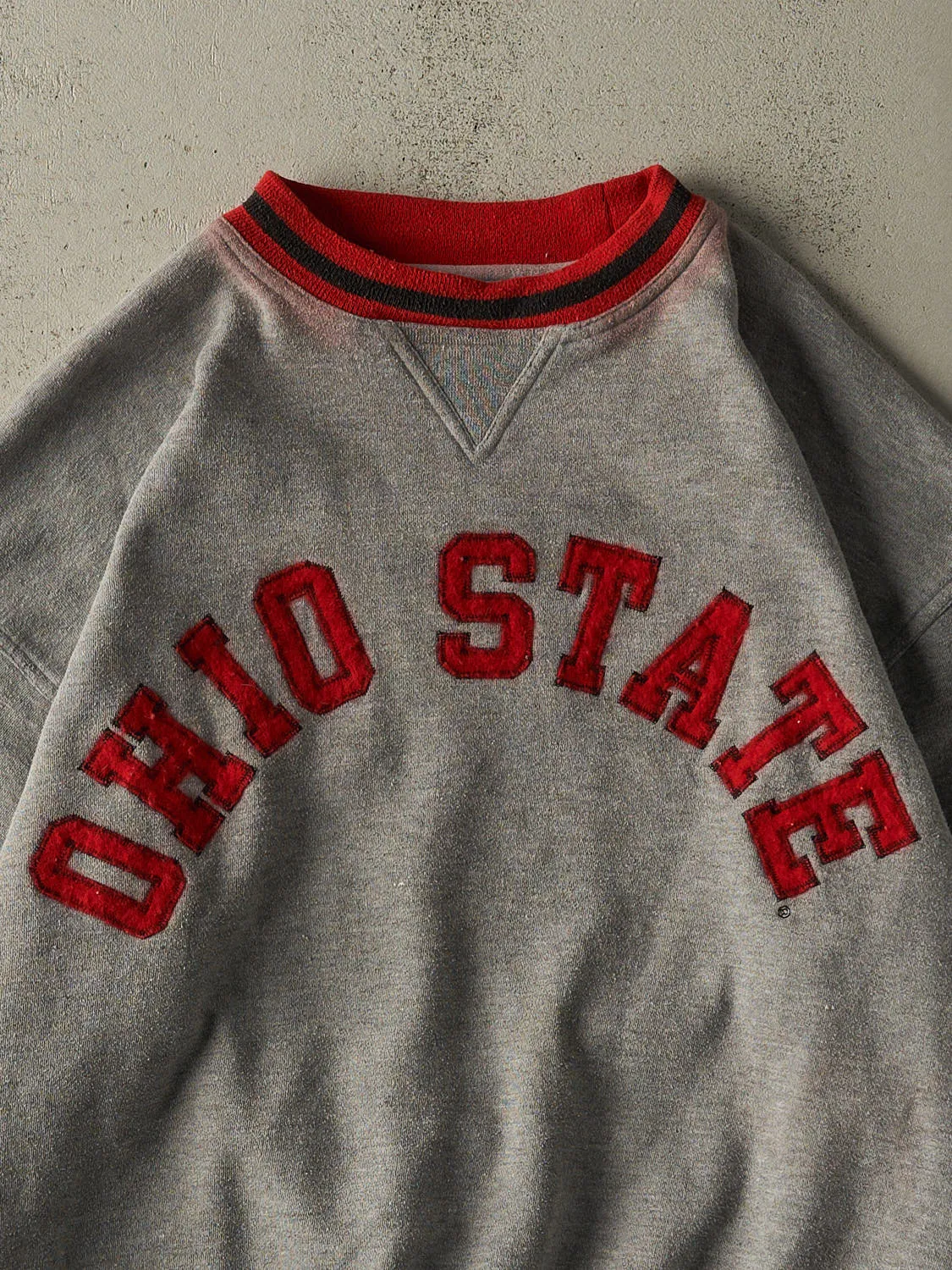 Vintage 90s Grey & Red Ohio State University Embroidered Crewneck (XL/XXL) sold by Rebalance Vintage product image thumbnail 2