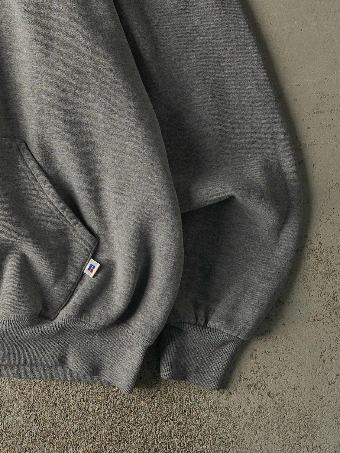 Vintage 90s Grey Russell Athletic Embroidered Hoodie (XXL) sold by Rebalance Vintage product image thumbnail 3