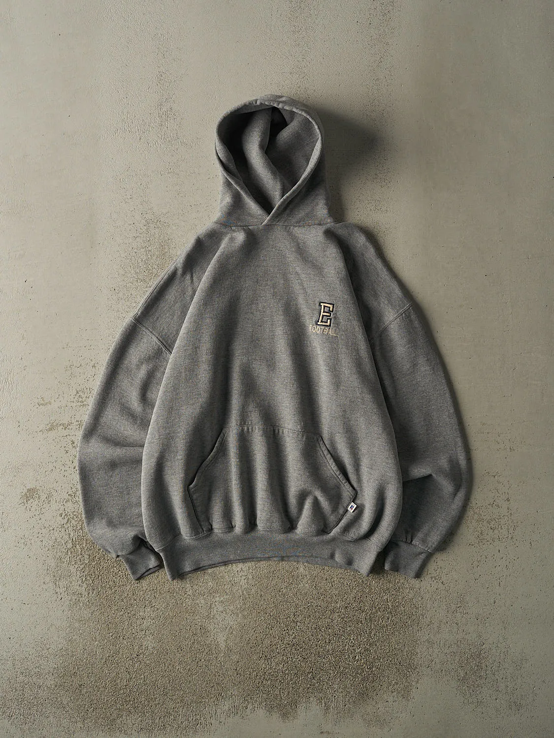 Vintage 90s Grey Russell Athletic Embroidered Hoodie (XXL) sold by Rebalance Vintage