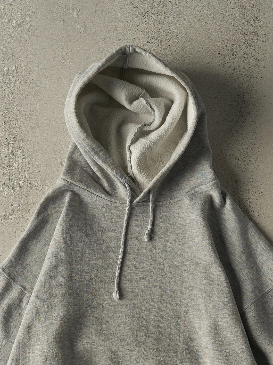 Vintage 90s Grey Blank Boxy Hoodie (L) sold by Rebalance Vintage product image thumbnail 2