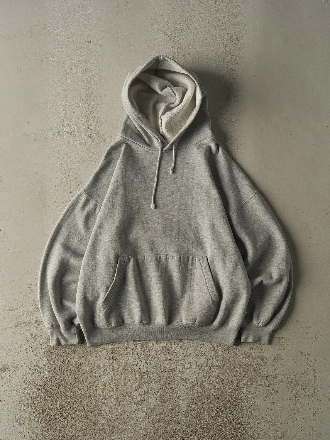 Vintage 90s Grey Blank Boxy Hoodie (L) sold by Rebalance Vintage