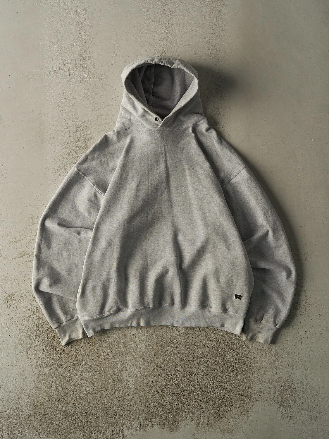 Vintage 90s Grey Russell Athletic Embroidered Logo Hoodie (XL/XXL) sold by Rebalance Vintage