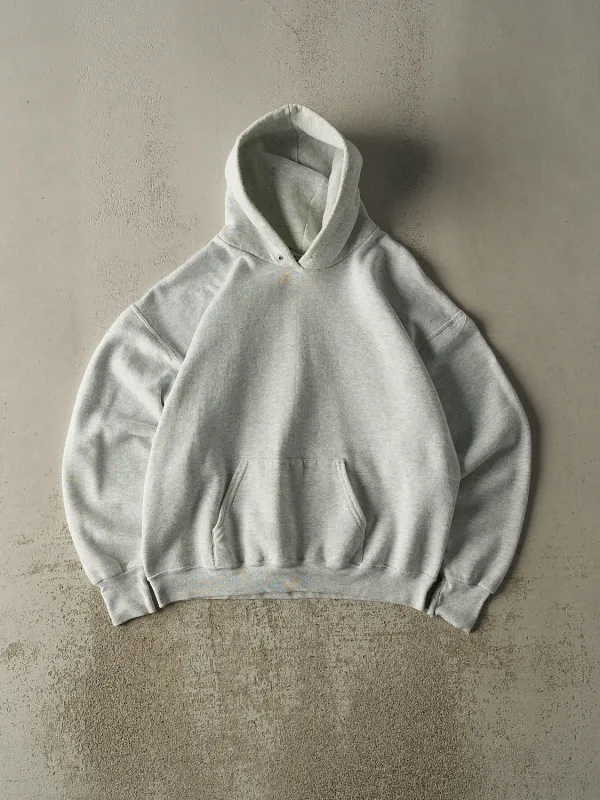 Vintage 90s Heather Grey Blank Boxy Hoodie (M) sold by Rebalance Vintage