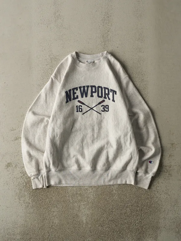 Vintage Y2K Heather Grey Newport Champion Reverse Weave Crewneck (M/L) sold by Rebalance Vintage