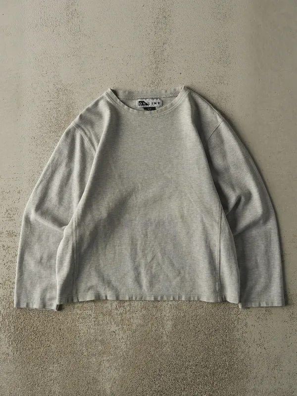Vintage Y2K Heather Grey Blank Boxy Long Sleeve (M) sold by Rebalance Vintage
