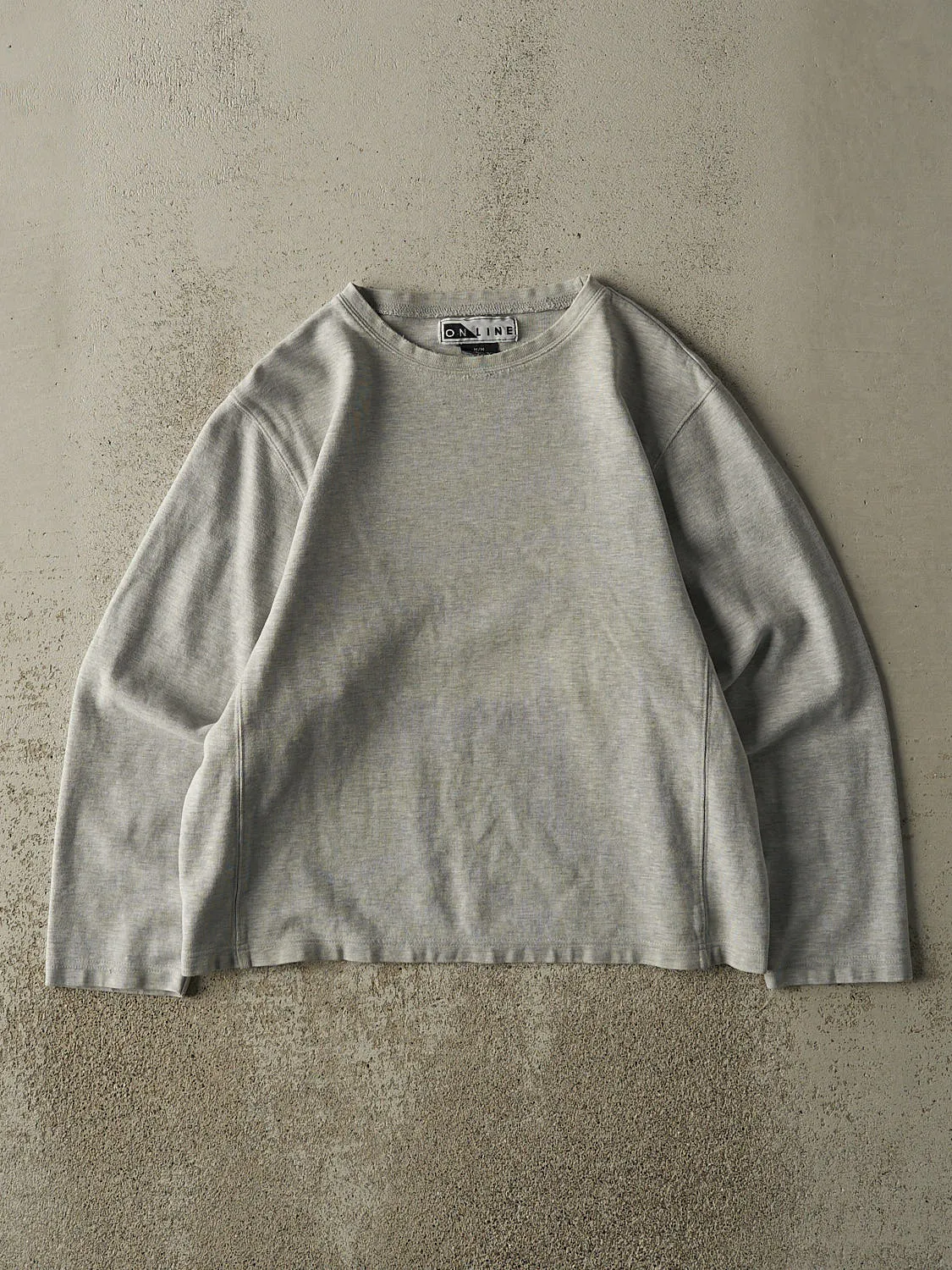 Vintage Y2K Heather Grey Blank Boxy Long Sleeve (M) sold by Rebalance Vintage