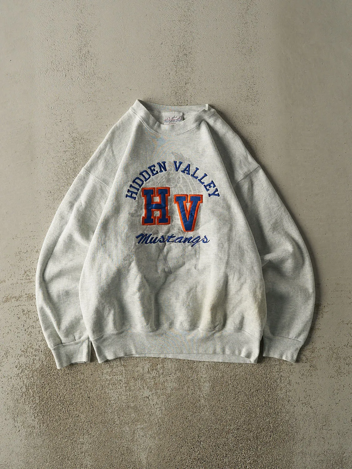 Vintage 90s Heather Grey Hidden Valley Mustangs Embroidered Crewneck (M/L) sold by Rebalance Vintage