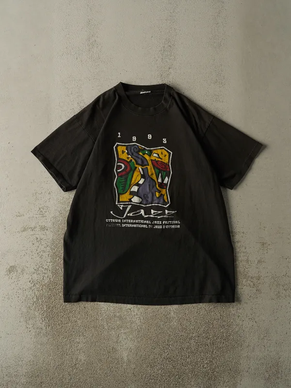 Vintage 93' Faded Black Ottawa Jazz Fest Single Stitch Tee (XL) sold by Rebalance Vintage