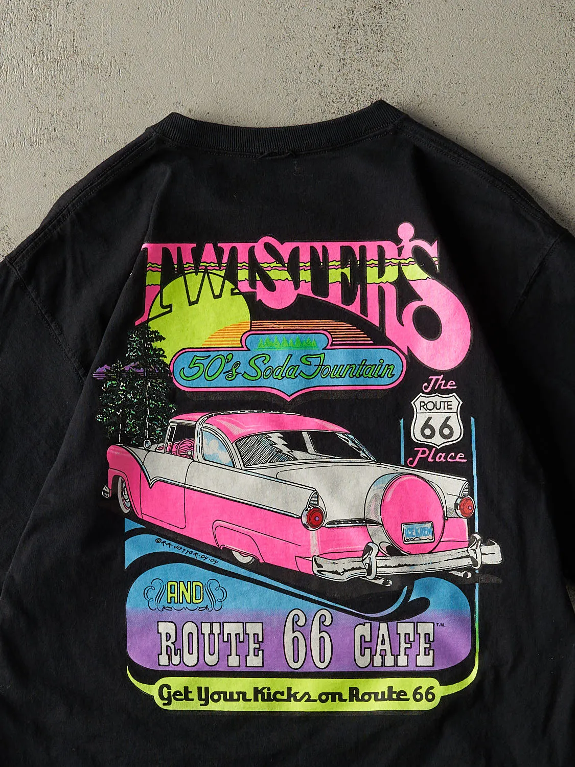 Vintage 04' Black Route 66 Cafe Tee (M/L) sold by Rebalance Vintage product image thumbnail 4