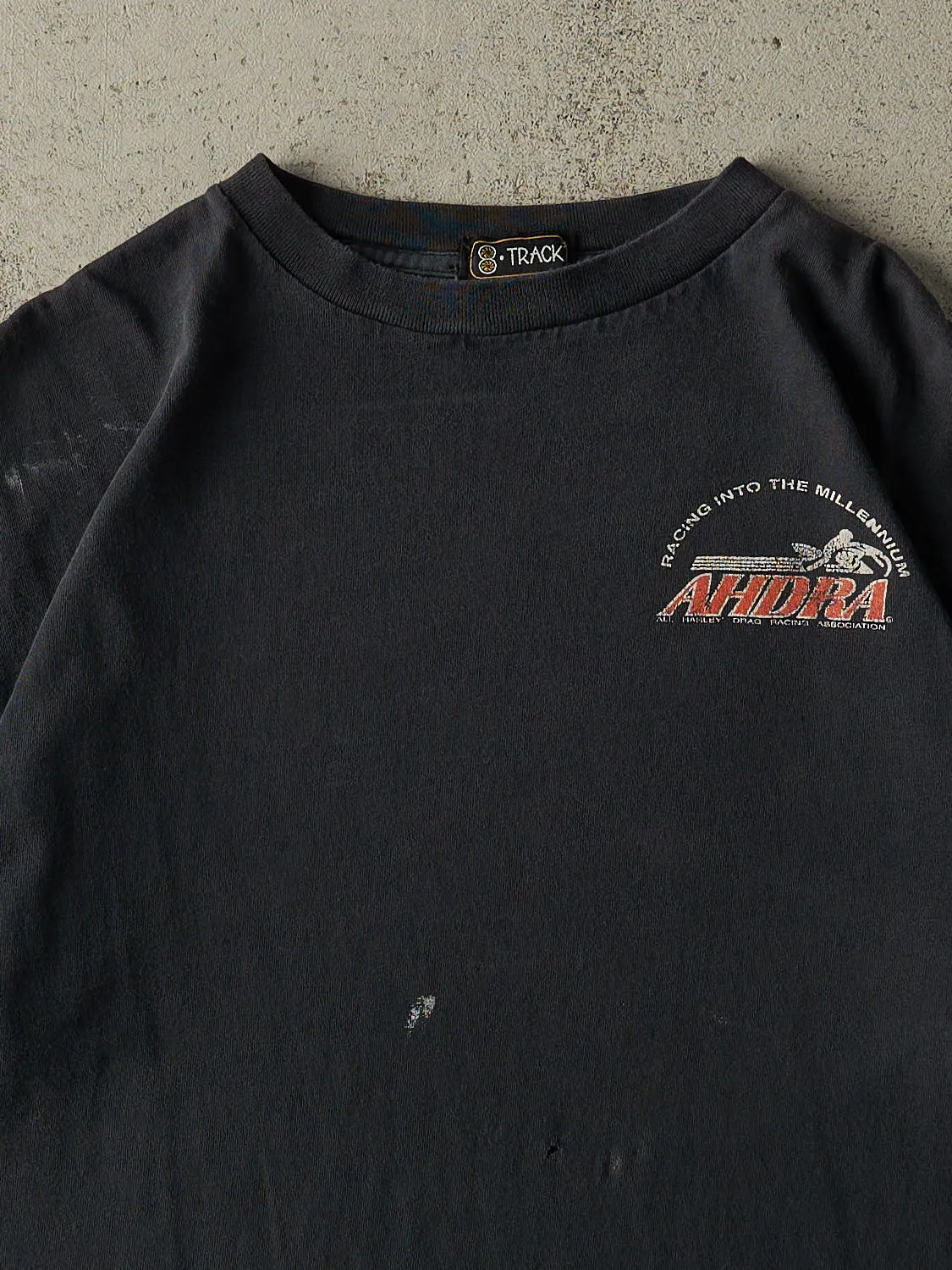 Vintage 90s Faded Black AHDRA Racing Tee (L/XL) sold by Rebalance Vintage product image thumbnail 2