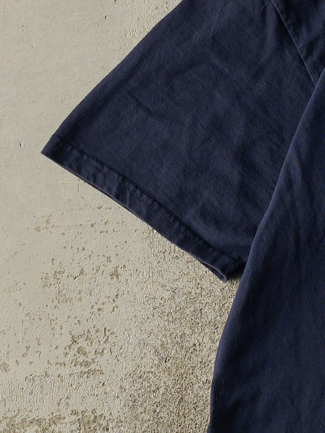 Vintage Y2K Navy Blue Nike Swoosh Embroidered Tee (L) sold by Rebalance Vintage product image thumbnail 3