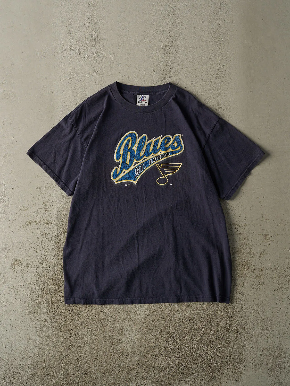 Vintage 90s Navy Blue St. Louis Blues Tee (XL) sold by Rebalance Vintage