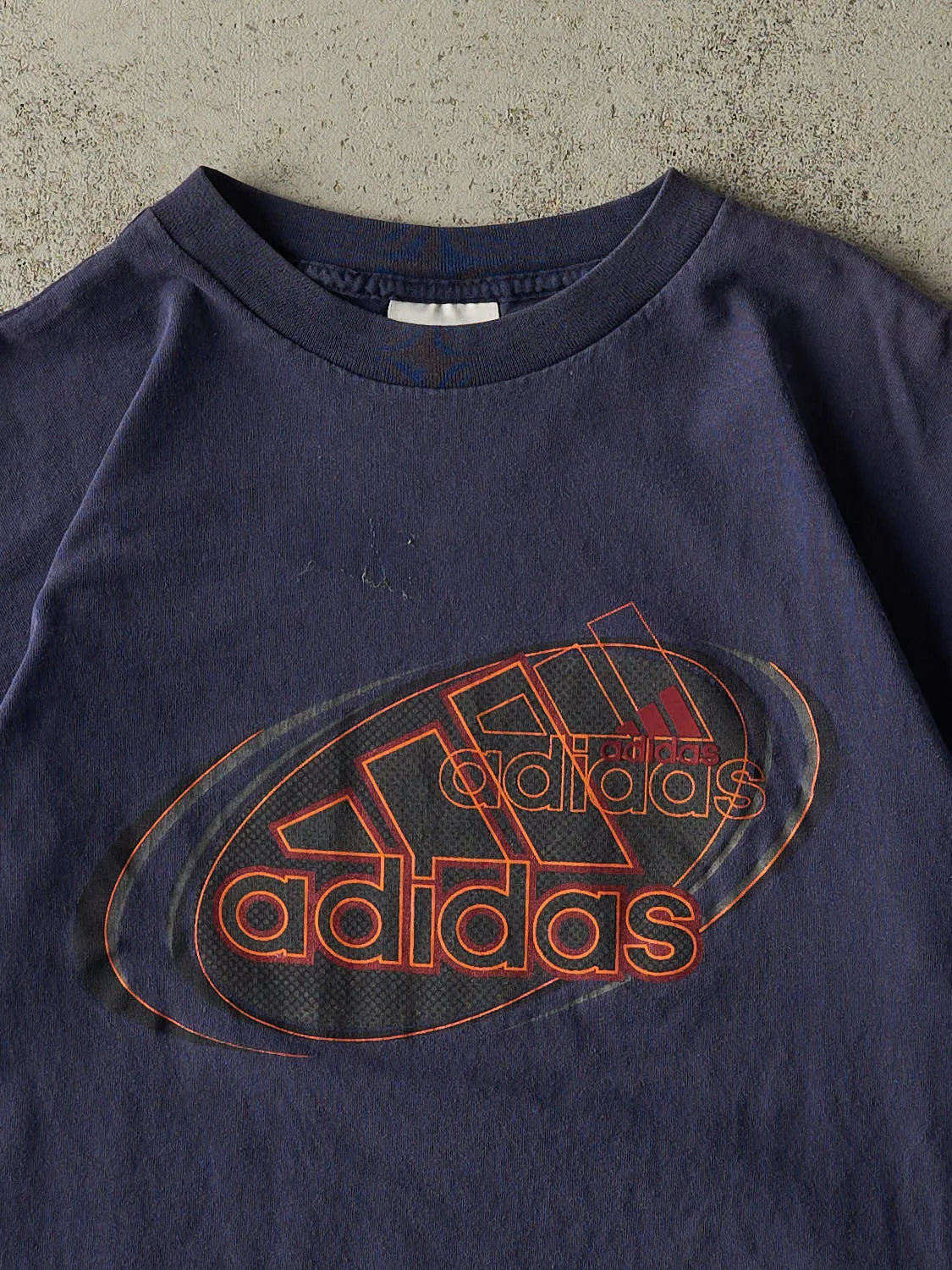 Vintage 90s Navy Blue Adidas Logo Tee (M/L) sold by Rebalance Vintage product image thumbnail 2