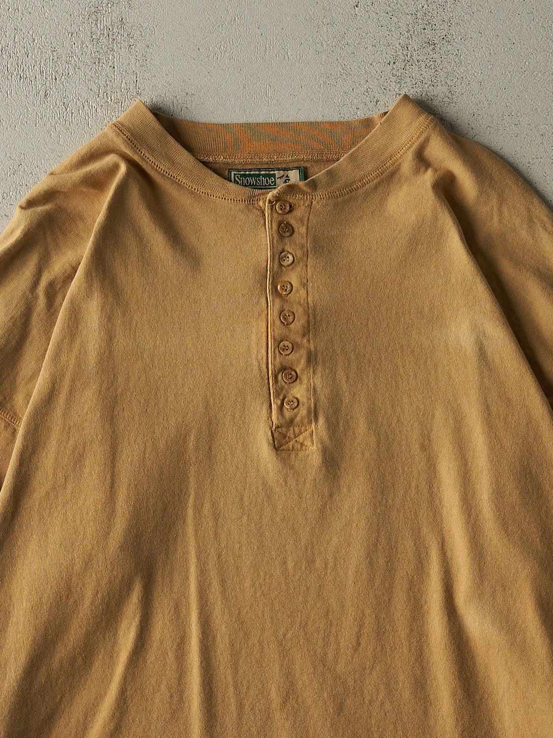 Vintage 90s Beige Quarter Button Long Sleeve (XXL/XXXL) sold by Rebalance Vintage product image thumbnail 2