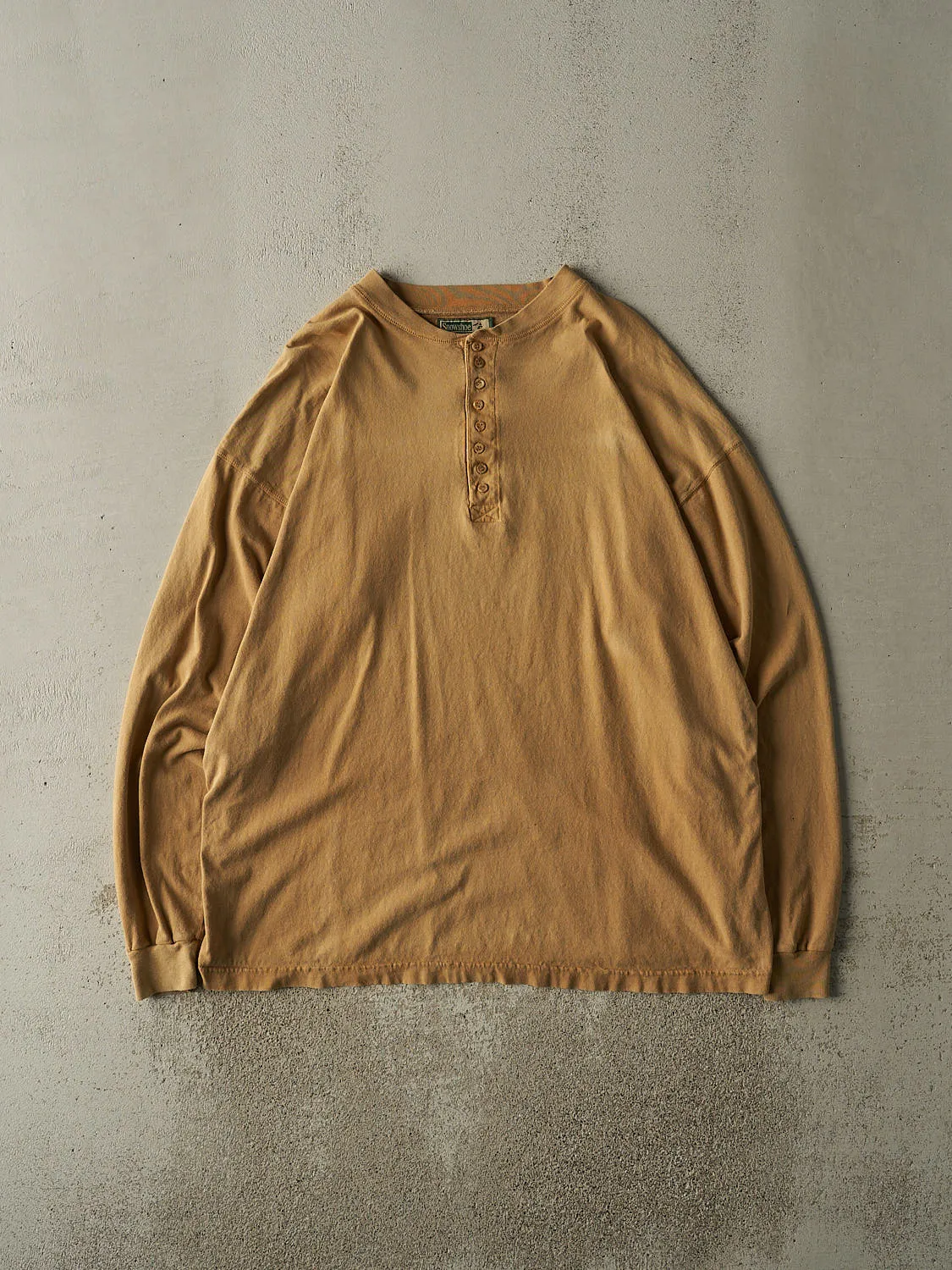 Vintage 90s Beige Quarter Button Long Sleeve (XXL/XXXL) sold by Rebalance Vintage