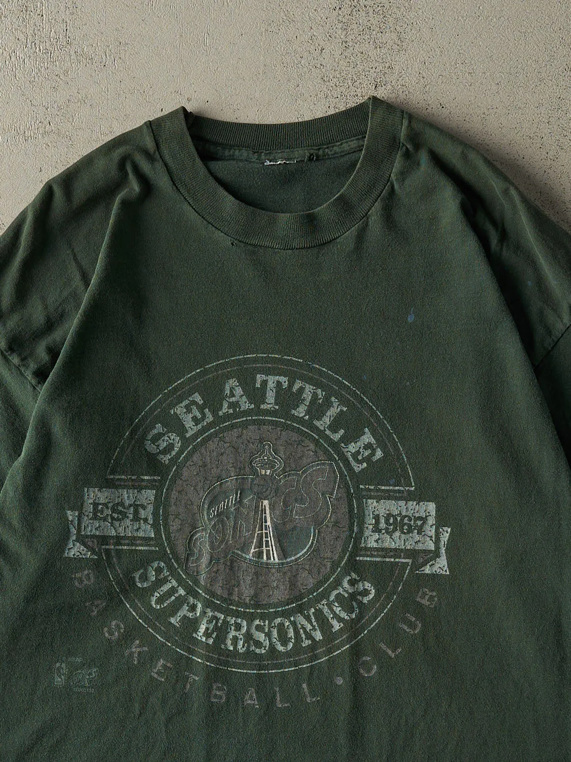 Vintage Y2K Green Seattle Supersonics Single Stitch Tee (XL/XXL) sold by Rebalance Vintage product image thumbnail 2