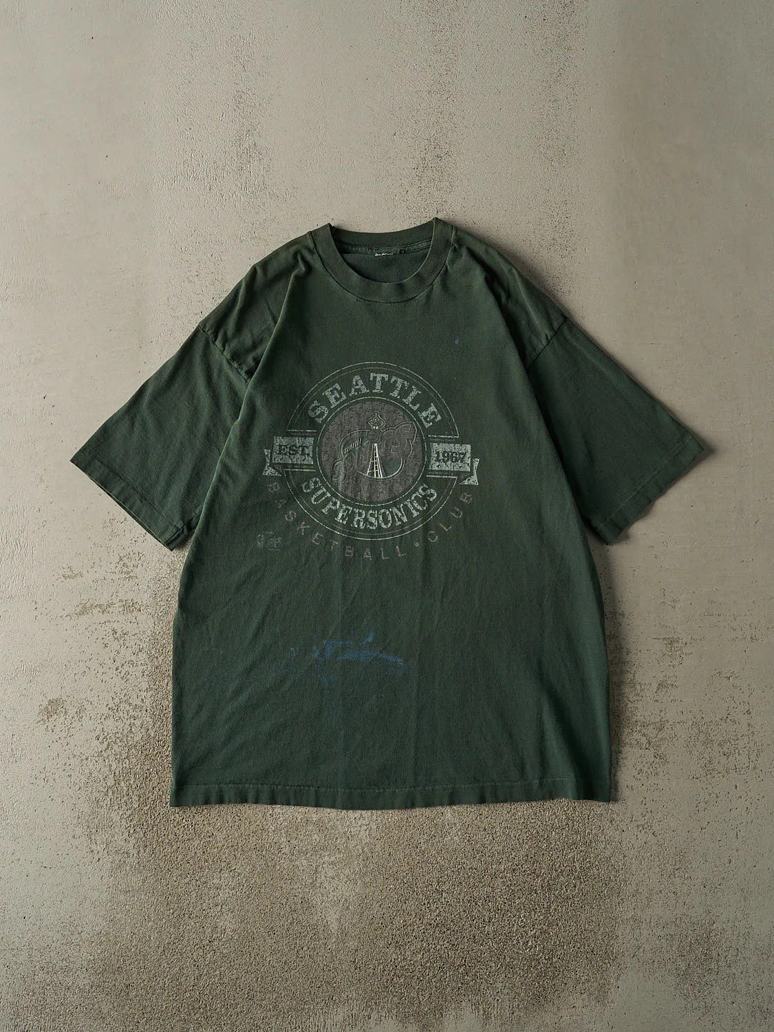 Vintage Y2K Green Seattle Supersonics Single Stitch Tee (XL/XXL) sold by Rebalance Vintage