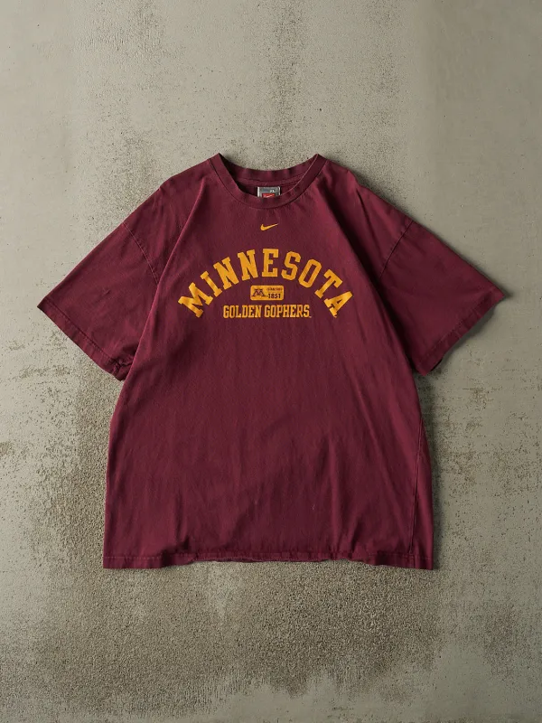 Vintage Y2K Burgundy University of Minnesota Nike Tee (L/XL) sold by Rebalance Vintage
