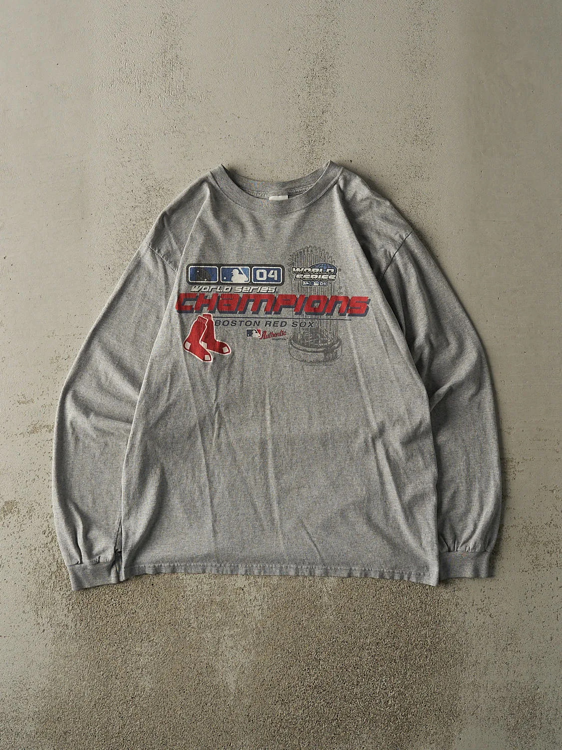 Vintage 04' Grey Boston Red Sox World Series Champions Long Sleeve (L) sold by Rebalance Vintage