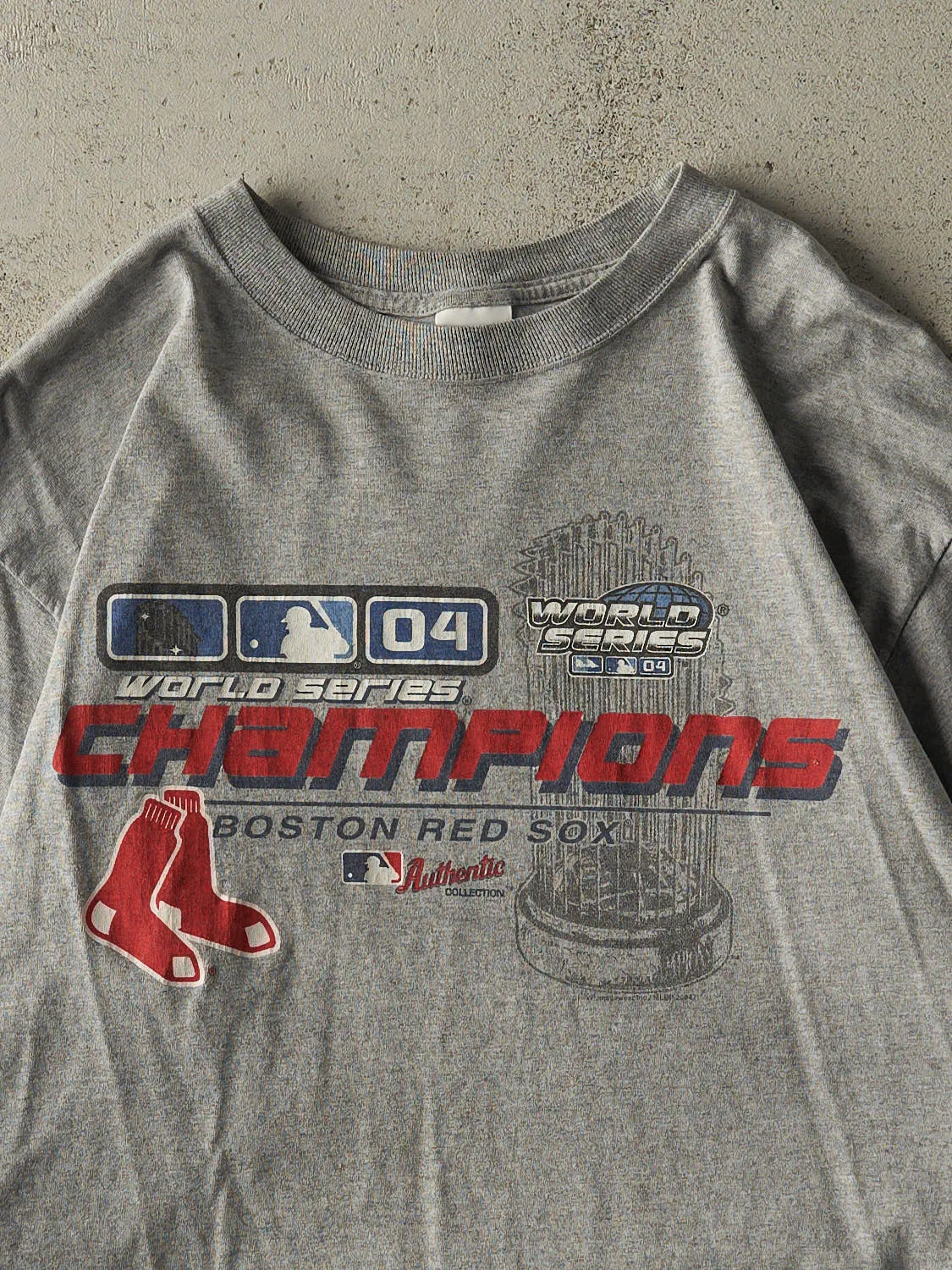 Vintage 04' Grey Boston Red Sox World Series Champions Long Sleeve (L) sold by Rebalance Vintage product image thumbnail 2