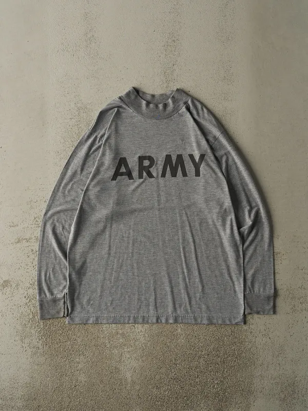 Vintage 90s Grey US Army Mock Neck Long Sleeve (L/XL) sold by Rebalance Vintage