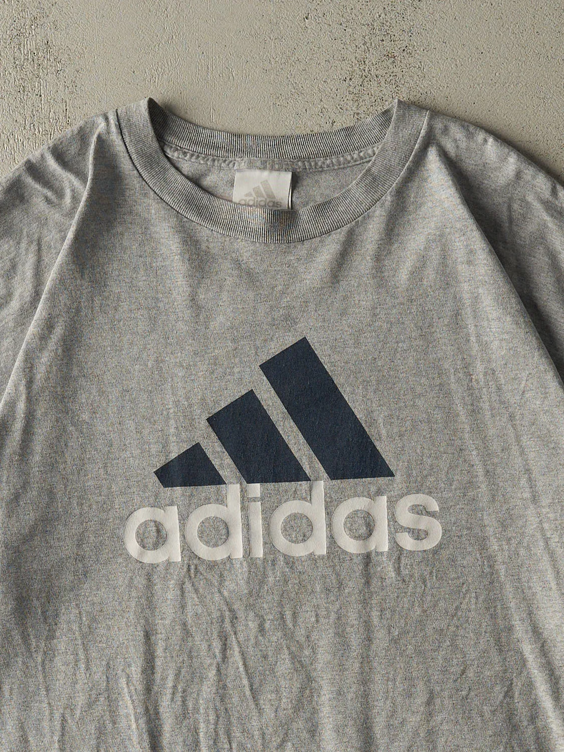 Vintage 90s Grey Adidas Logo Tee (XXL) sold by Rebalance Vintage product image thumbnail 2