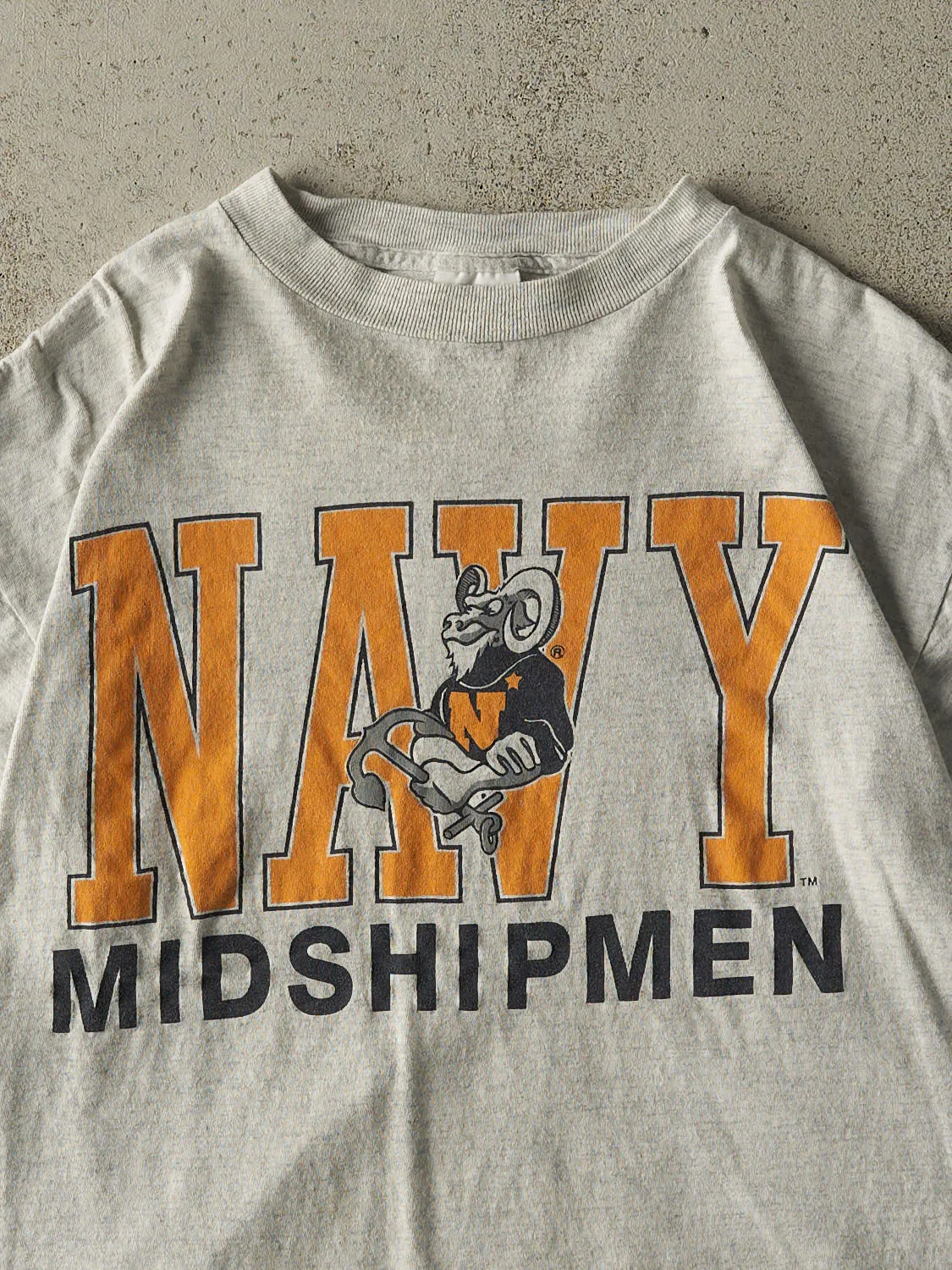 Vintage 90s Heather Grey US Navy Midshipmen Tee (M/L) sold by Rebalance Vintage product image thumbnail 2
