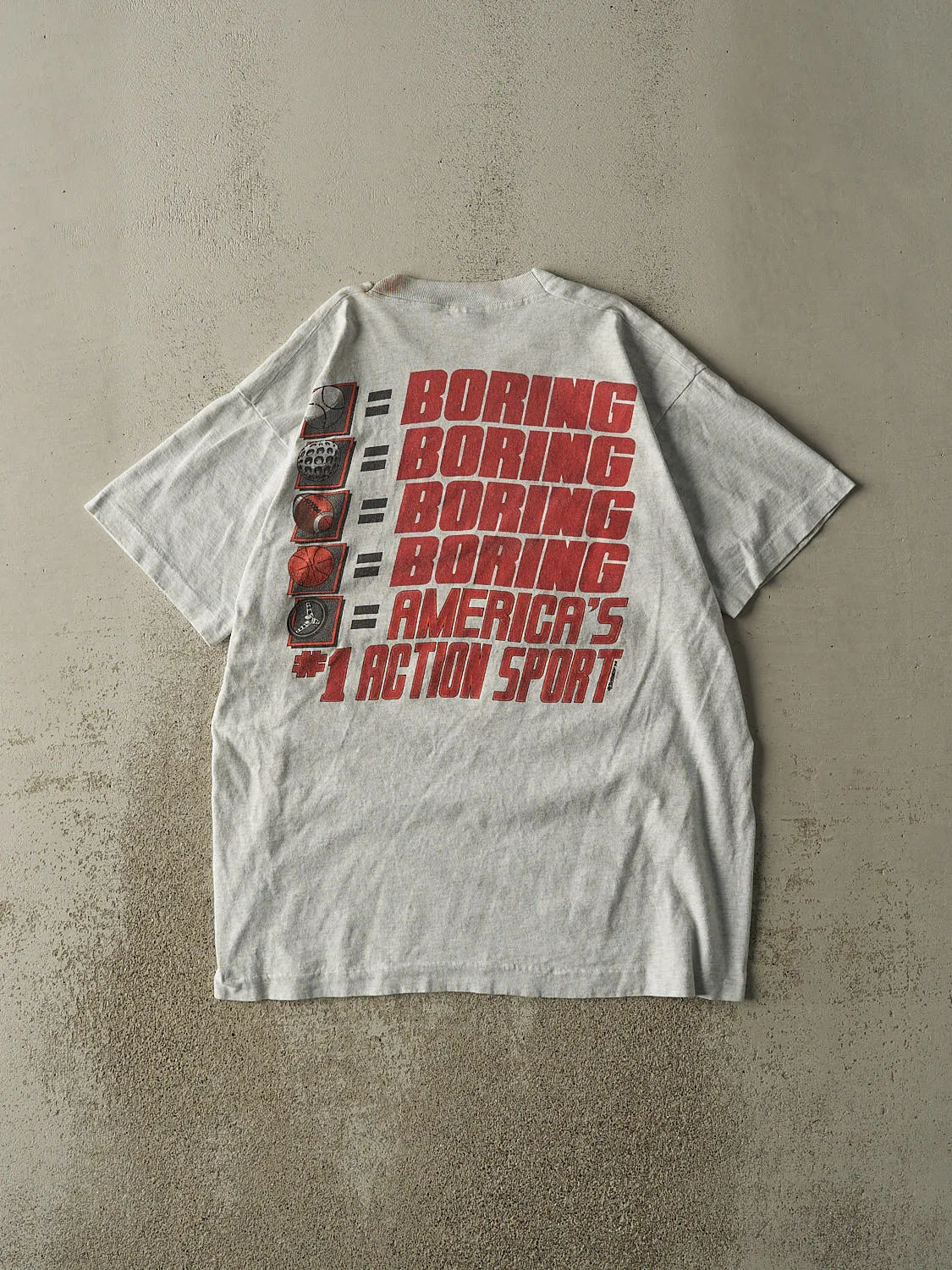 Vintage 92' Heather Grey Racing Tee (XL) sold by Rebalance Vintage product image thumbnail 2