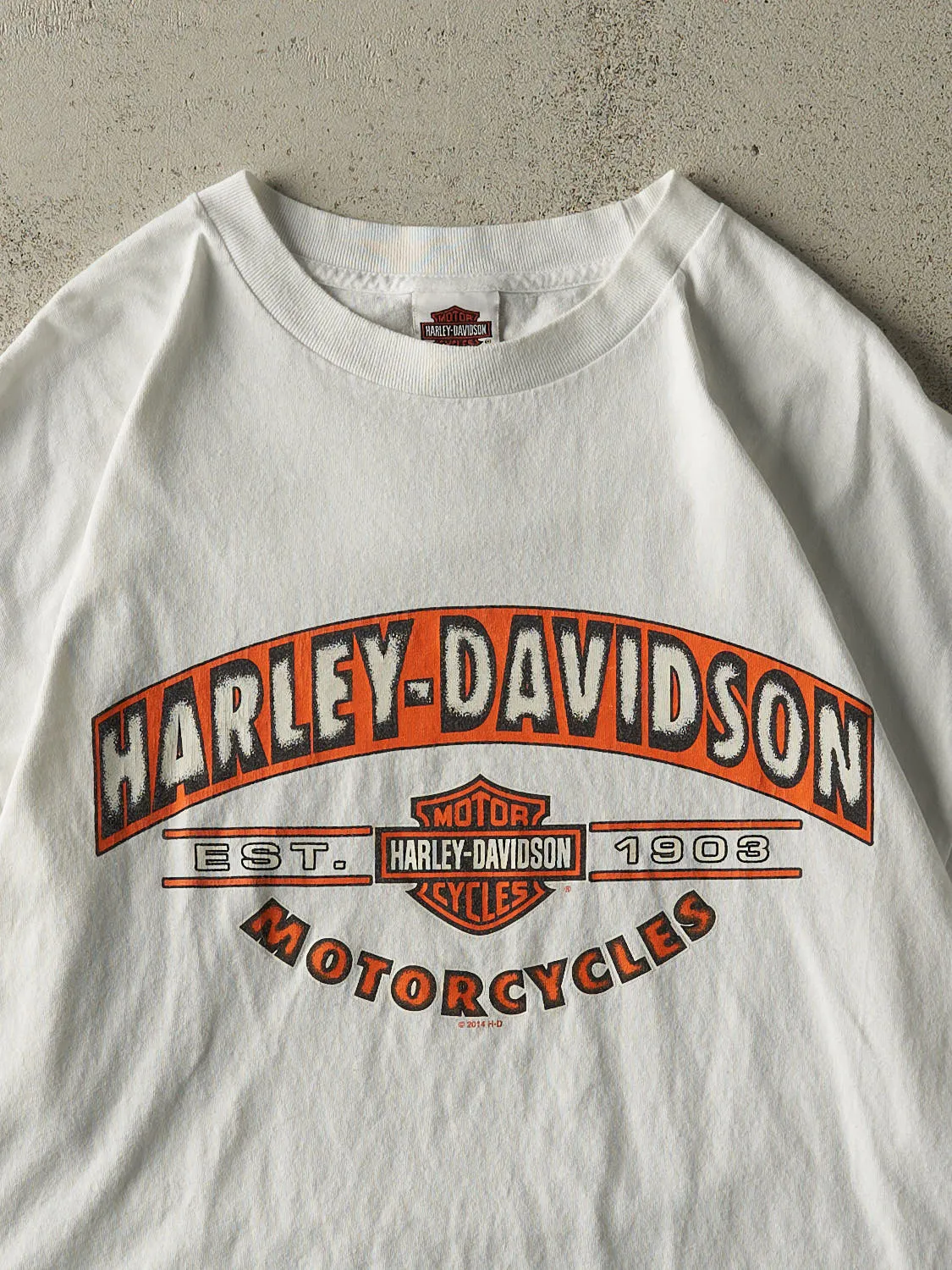 Vintage 14' White Orlando FL Harley Davidson Tee (XL/XXL) sold by Rebalance Vintage product image thumbnail 3