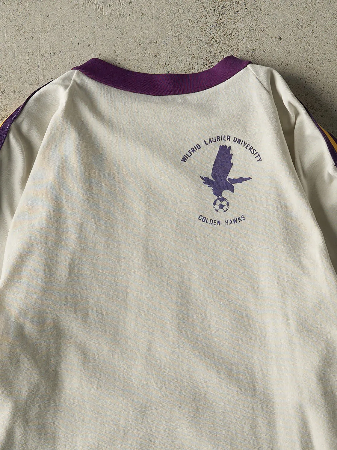 Vintage 90s White Wilfrid Laurier University Soccer Long Sleeve (M/L) sold by Rebalance Vintage product image thumbnail 3